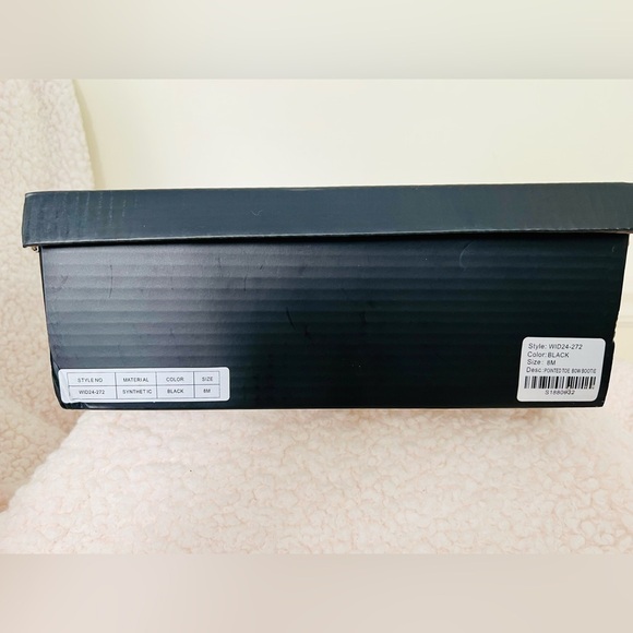 NIB Dolls Kill Widow Mourning Belle Heeled Booties Black Pointed Tow Bow Satin - Picture 10 of 13